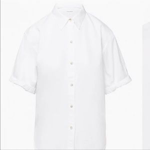 DENIM FORUM - WHITE BUTTON DOWN SHIRT -XSMALL